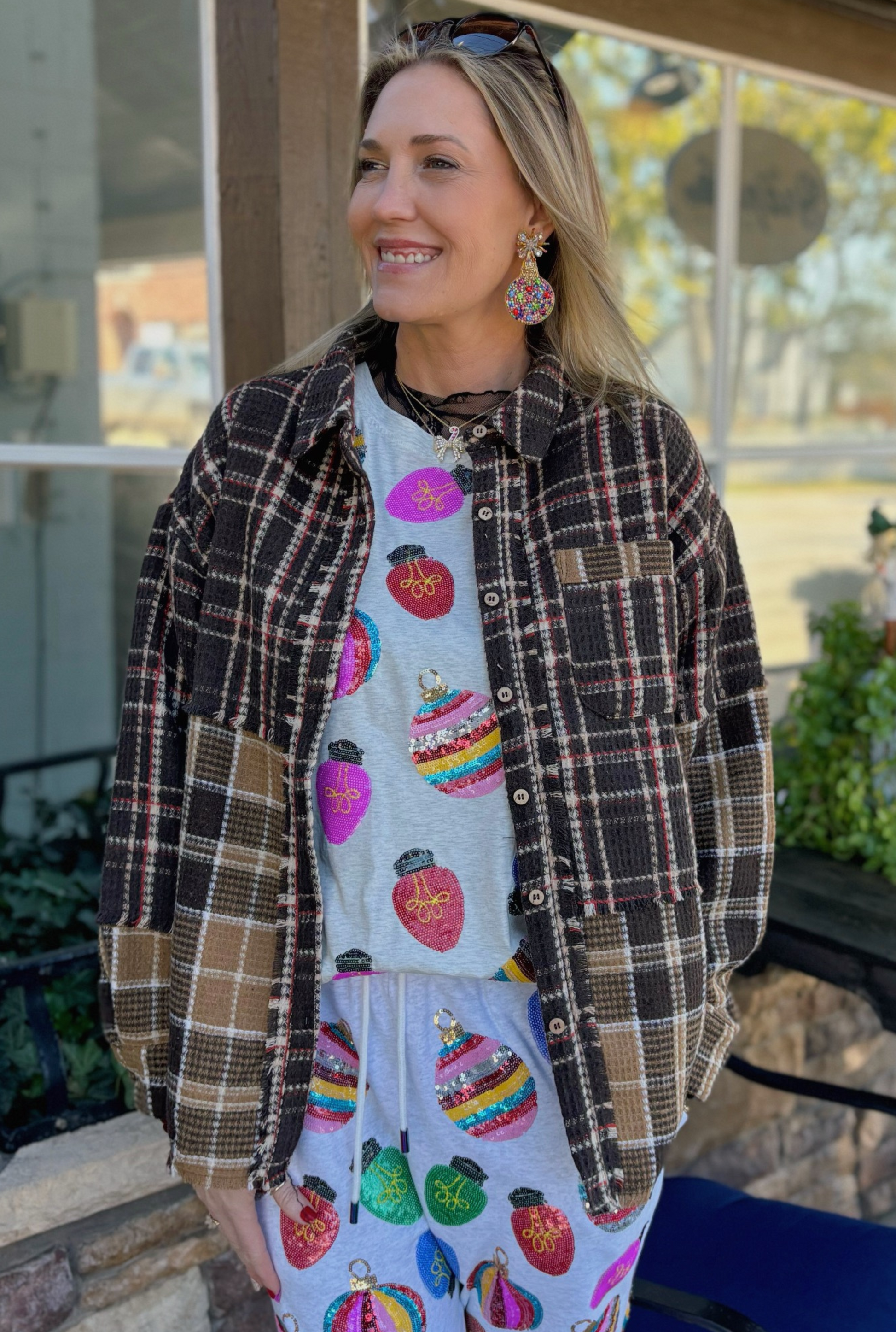 CHOCOLATE PLAID JACKET