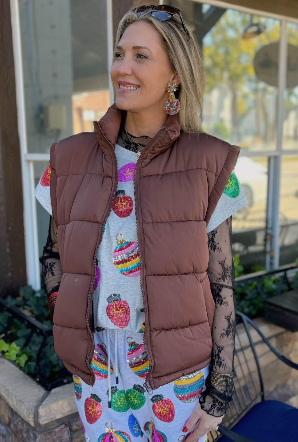 CHOCOLATE COMFY PUFFER VEST