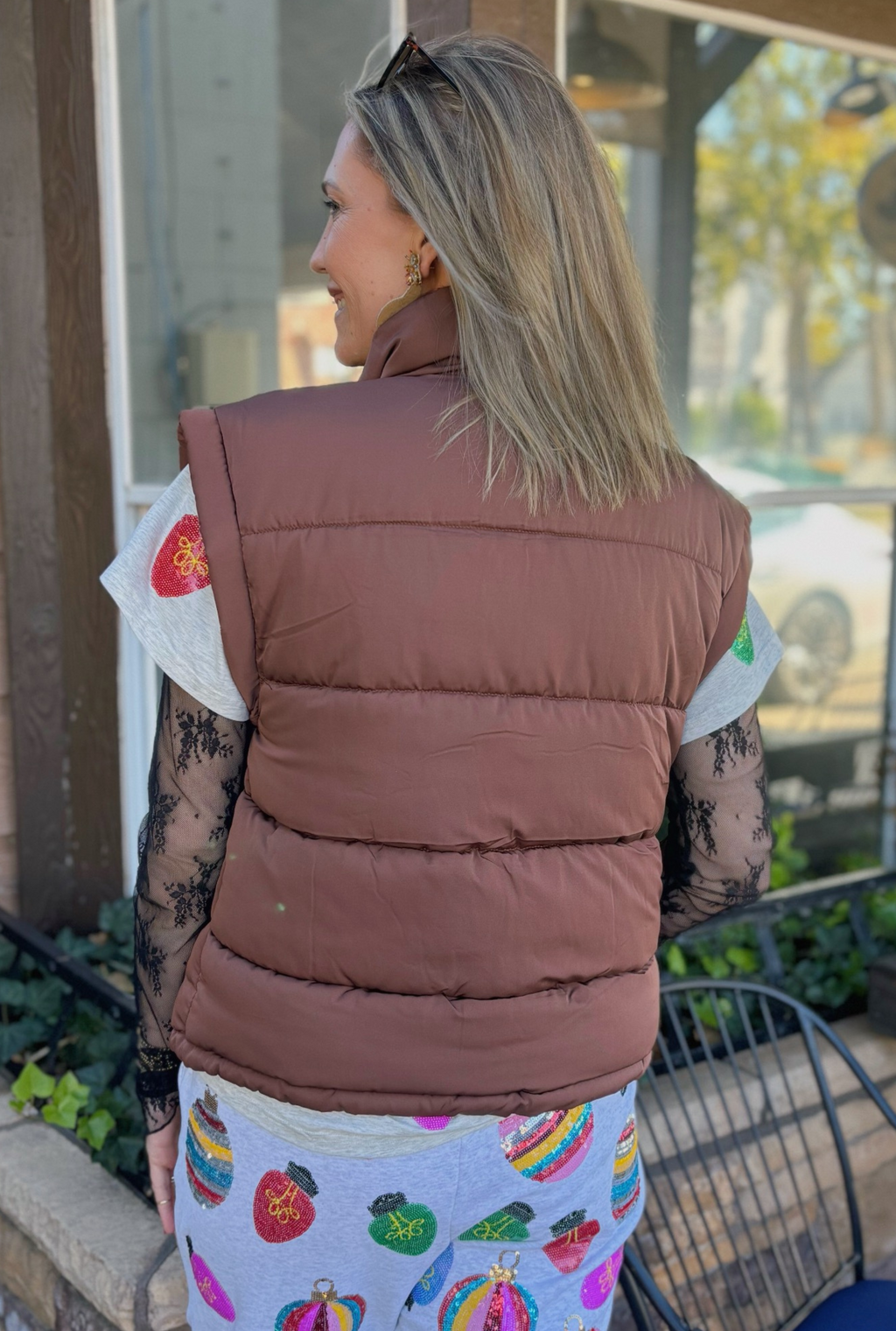 CHOCOLATE COMFY PUFFER VEST