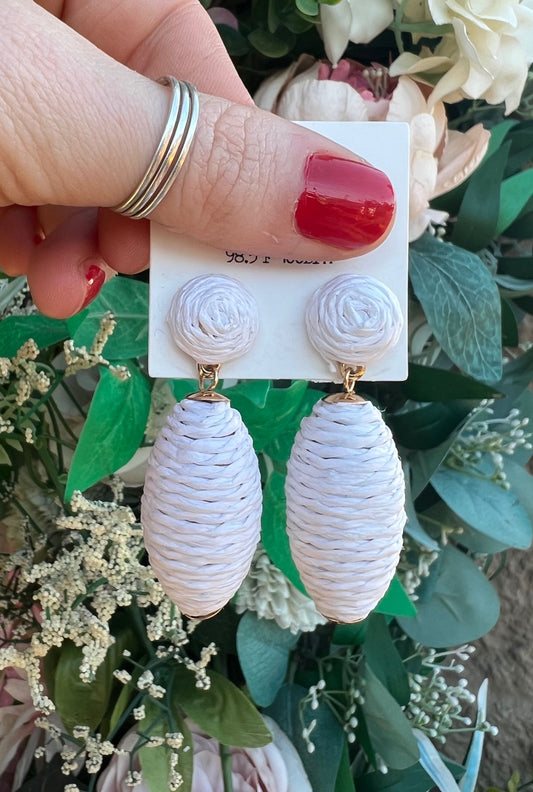 IVORY WOVEN EARRINGS