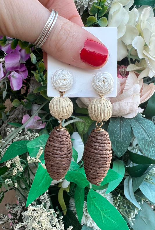 MIXED MOCHA WOVEN EARRINGS