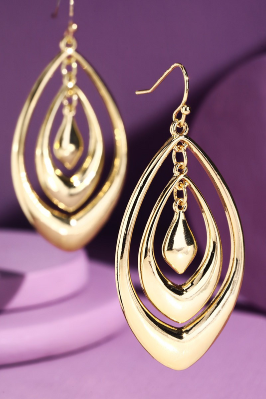 Triple Layer Teardrop Earrings