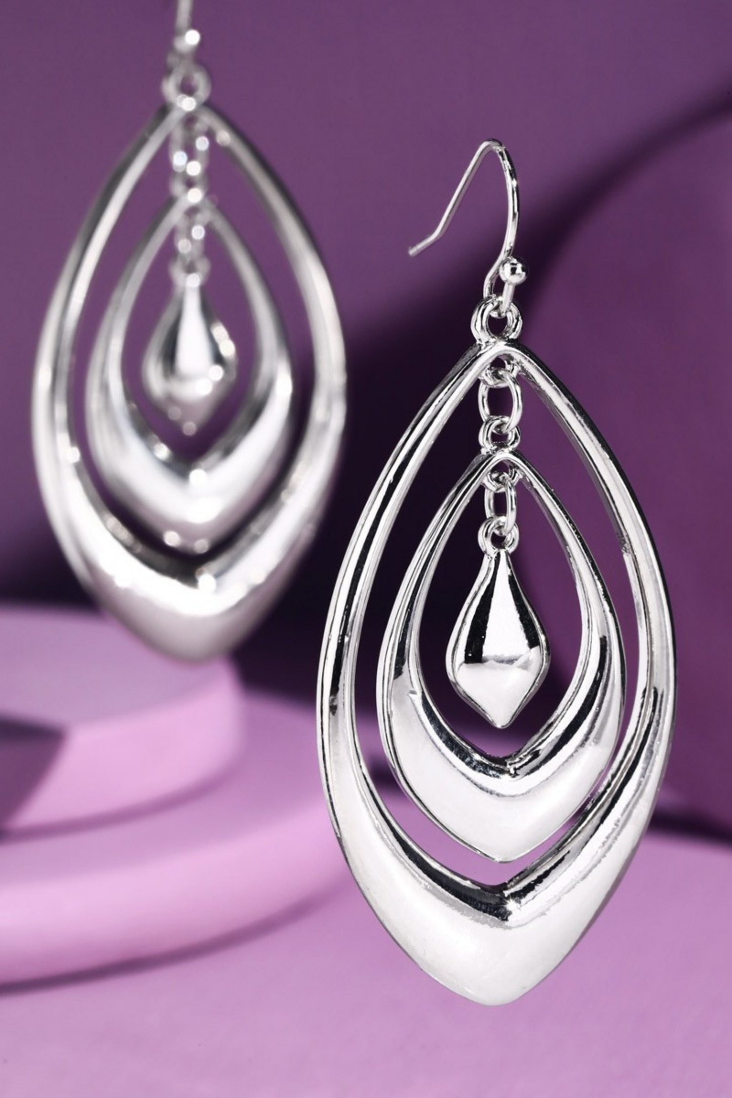 Triple Layer Teardrop Earrings