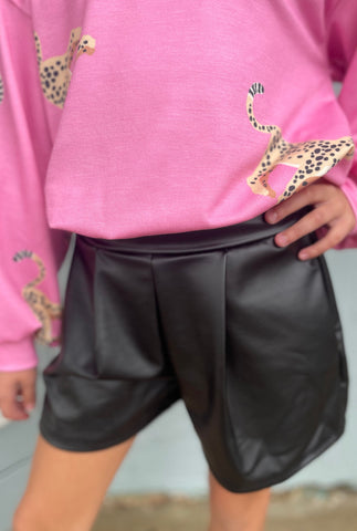 KIDS FAUX LEATHER SHORTS