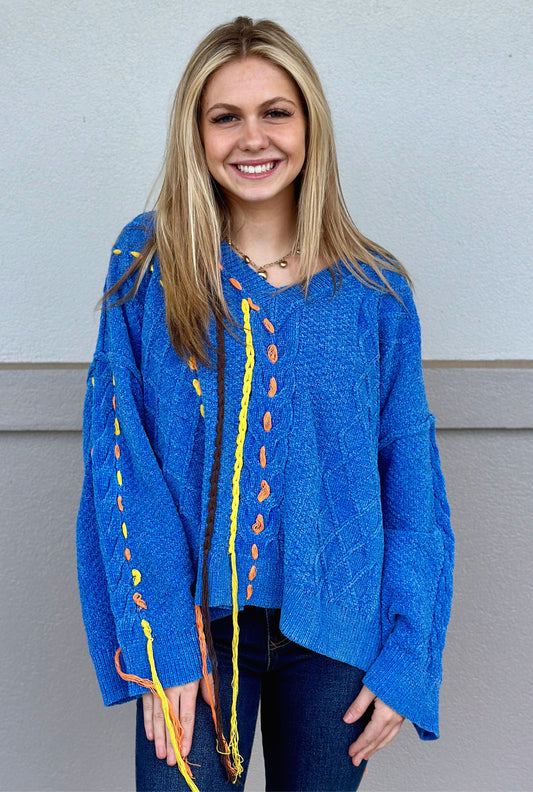 BLUE STITCHES SWEATER