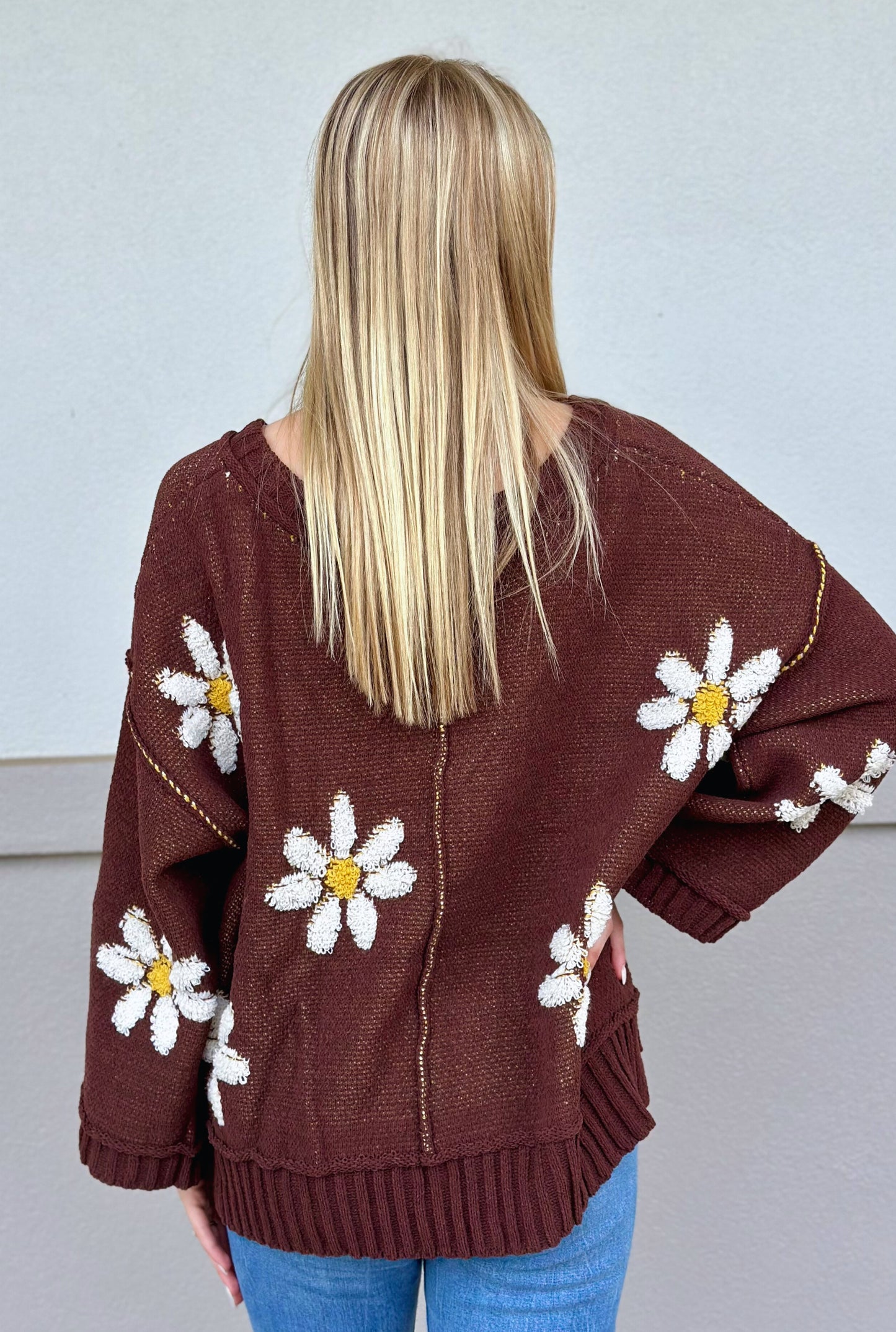 CHOCOLATE FLOWERS SWEATER