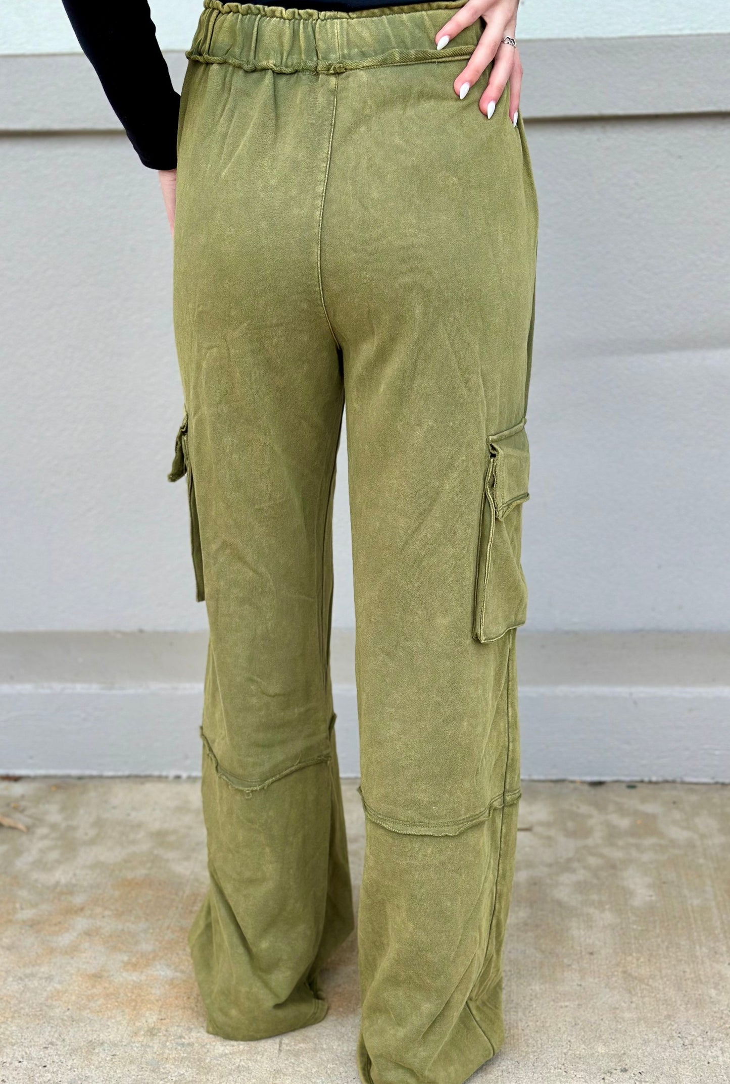 OLIVE MINERAL CARGO PANTS