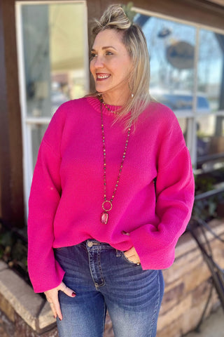 HOT PINK DOWNTOWN SWEATER