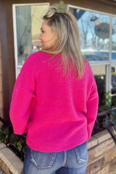 HOT PINK DOWNTOWN SWEATER