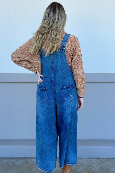 DENIM WASHED OUT OVERALLS