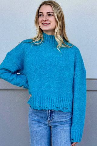 BLUE COZY UP SWEATER