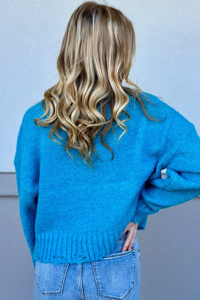 BLUE COZY UP SWEATER