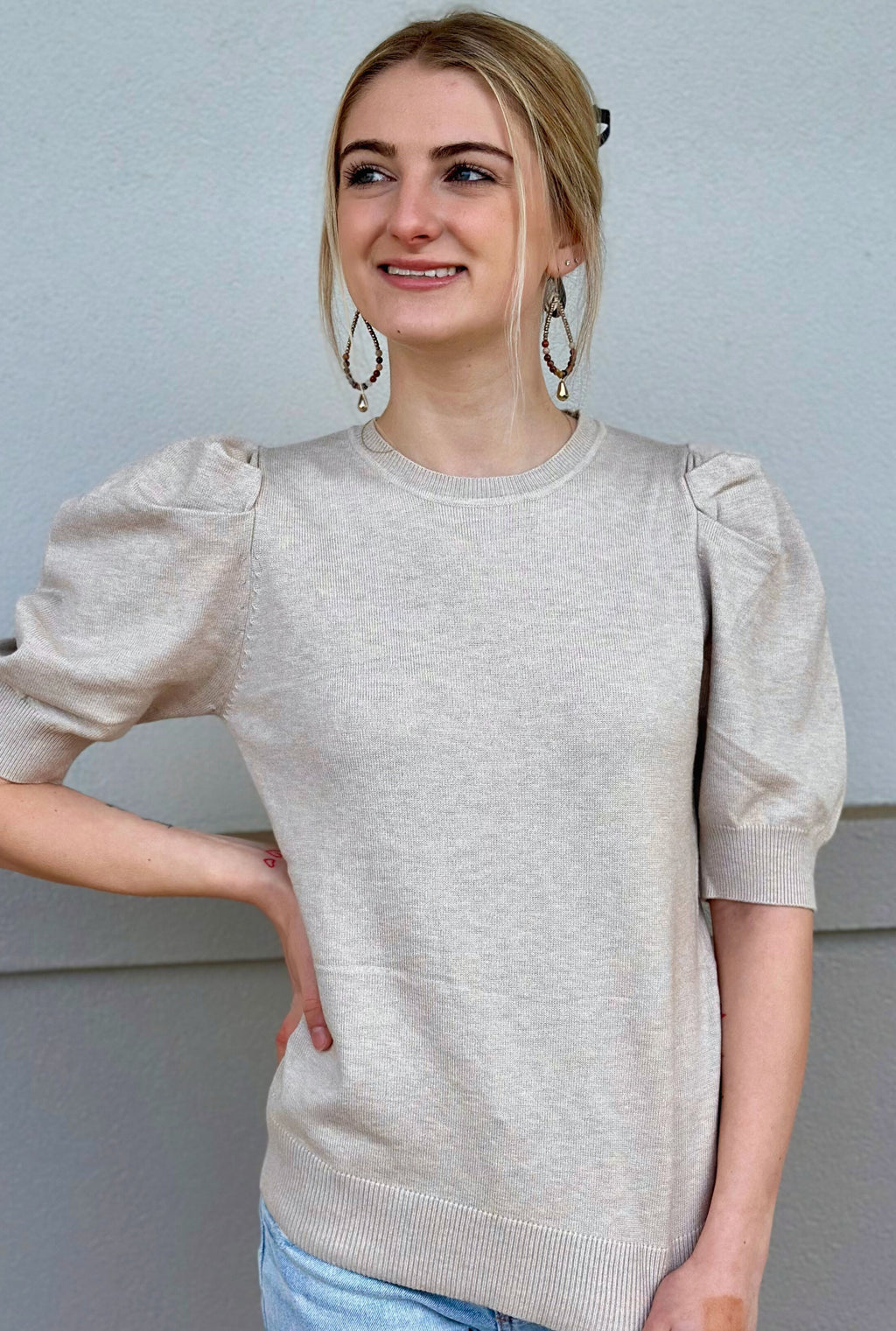 BEIGE VISCOSE TOP