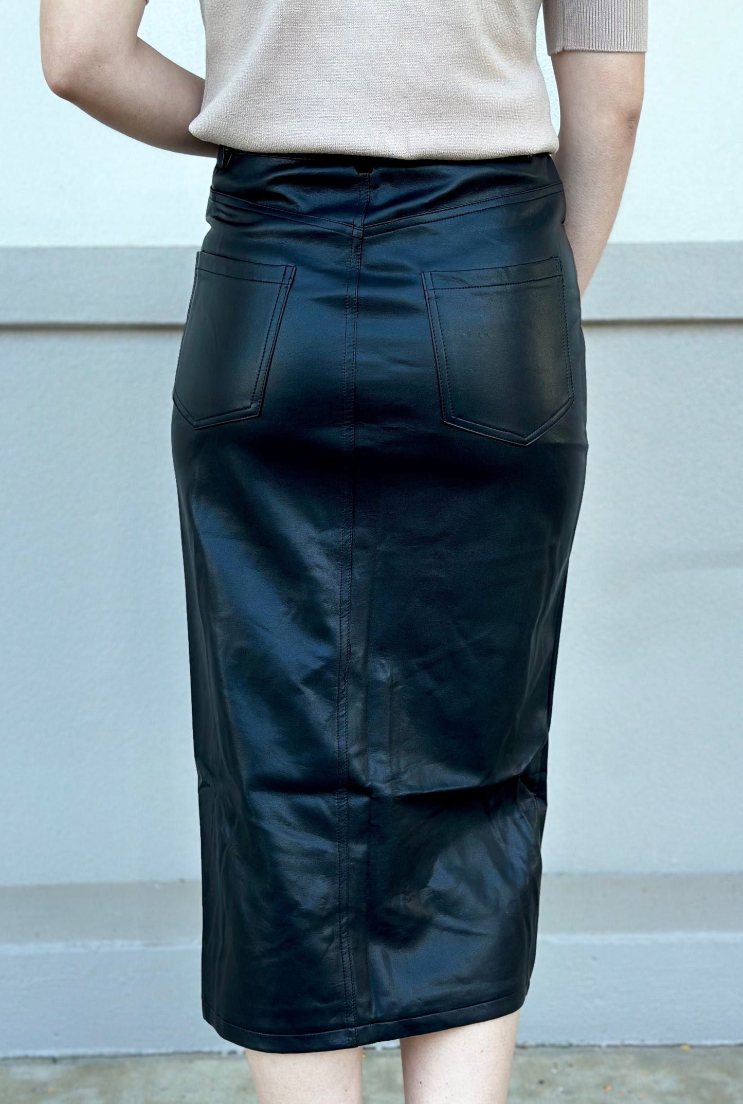 FAUX LEATHER SKIRT