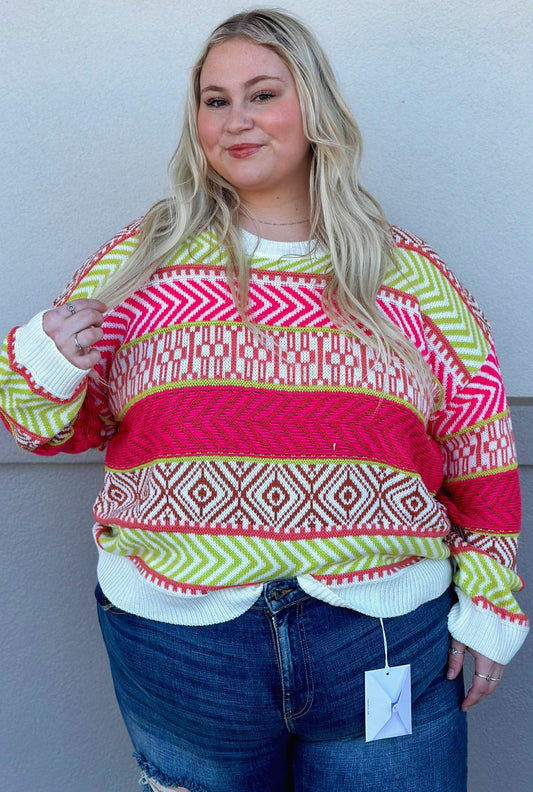 CURVY MIXED BUBBLEGUM TOP