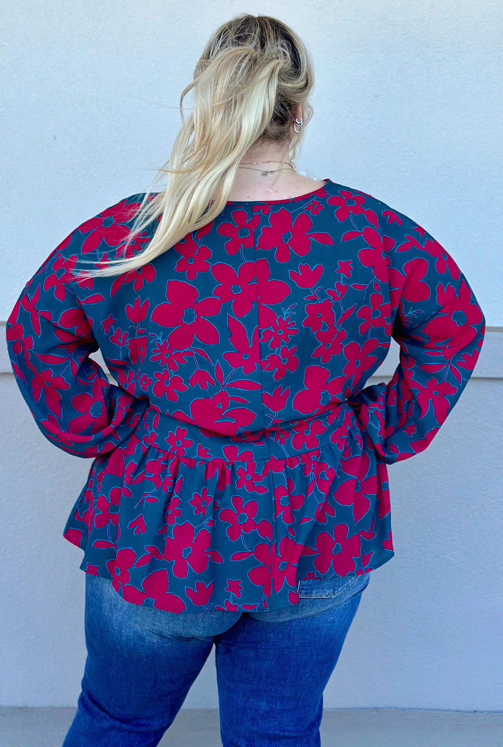 CURVY FLORAL PEPLUM