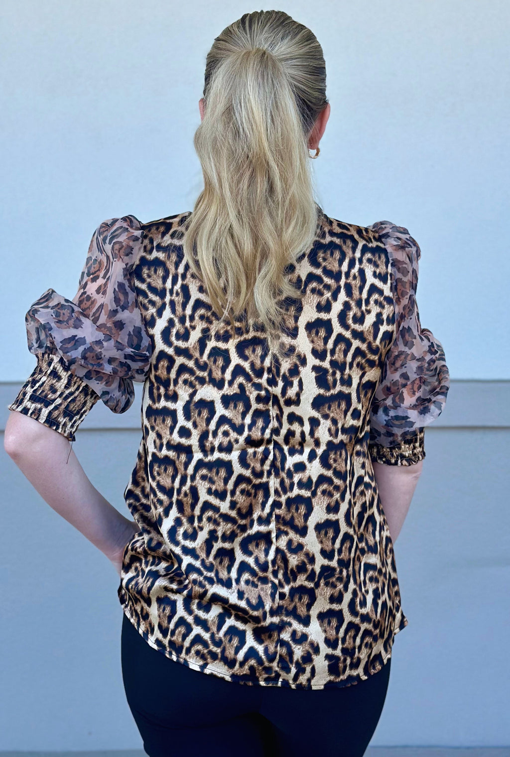 LEOPARD SHEER TOP
