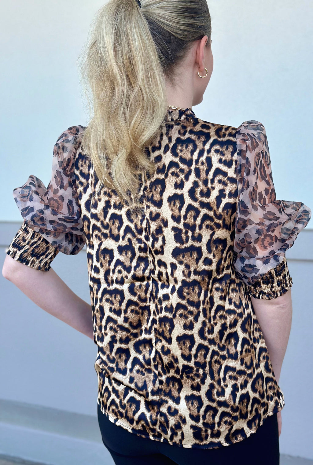 LEOPARD SHEER TOP