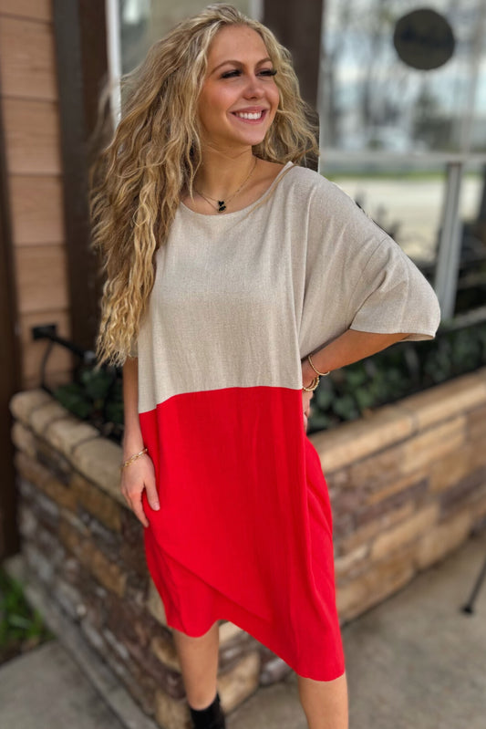 RED BUTTERCUP DRESS