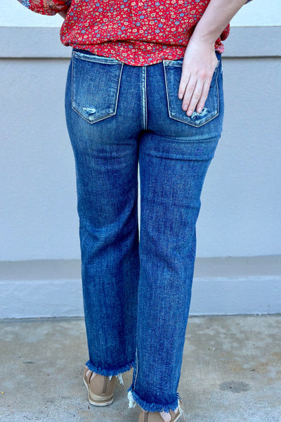 RISEN CROPPED STRAIGHT JEANS