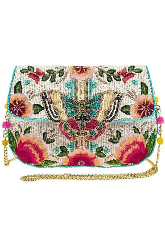 Dream Chaser Beaded Butterfly Crossbody Clutch Handbag