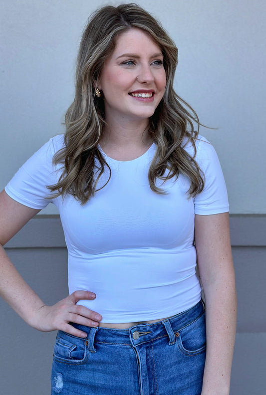 WHITE DOUBLE LAYER TOP