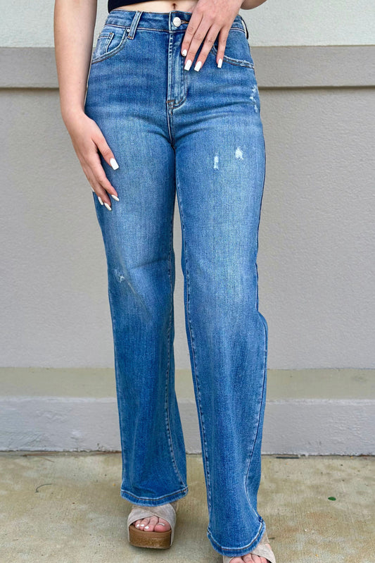 WIDE LEG RISEN JEANS