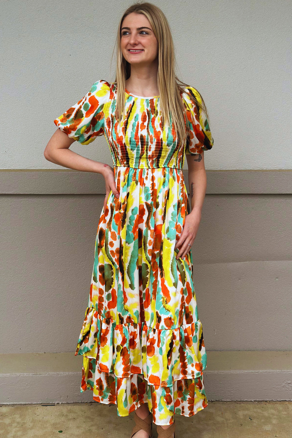 ORANGE SAVANNAH SUNSET DRESS