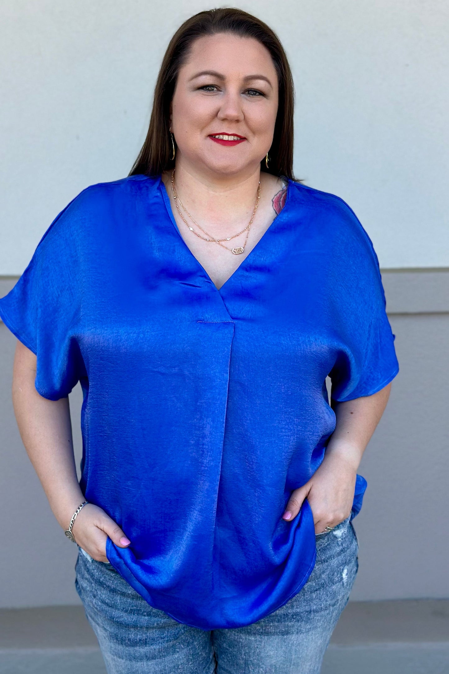 CURVY ROYAL BLUE JAY TOP