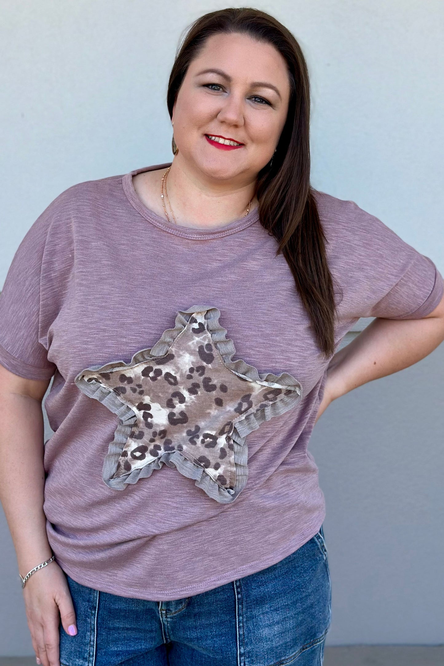 CURVY CHEETAH STAR TOP