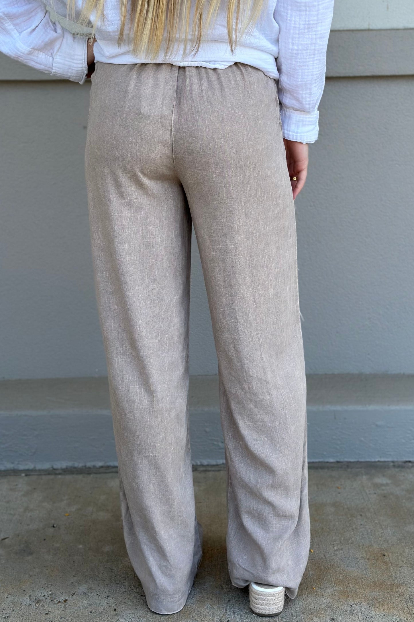 MOCHA ACID LINEN PANTS