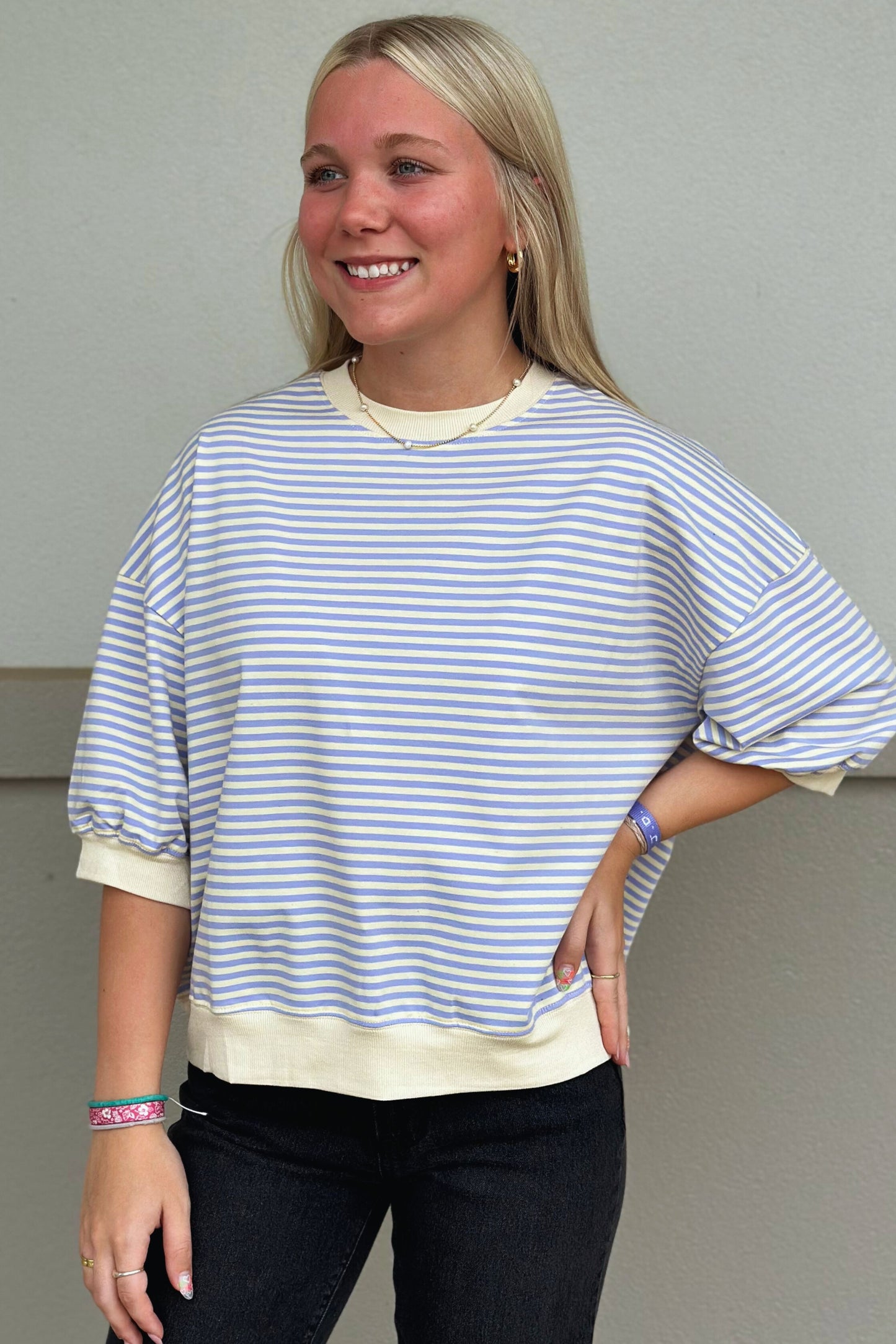 LAVENDER STAPLE STRIPS TOP