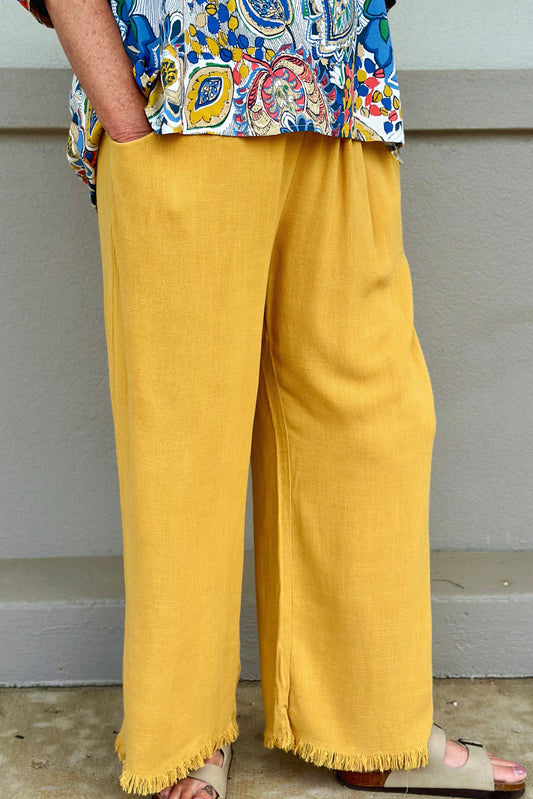 CURVY HONEY LINEN PANTS