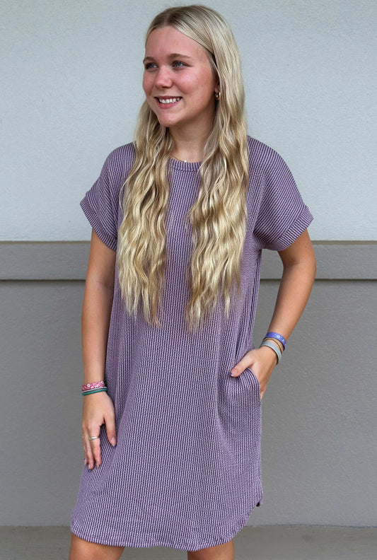 LAVENDER URBAN RIBBED DRESS