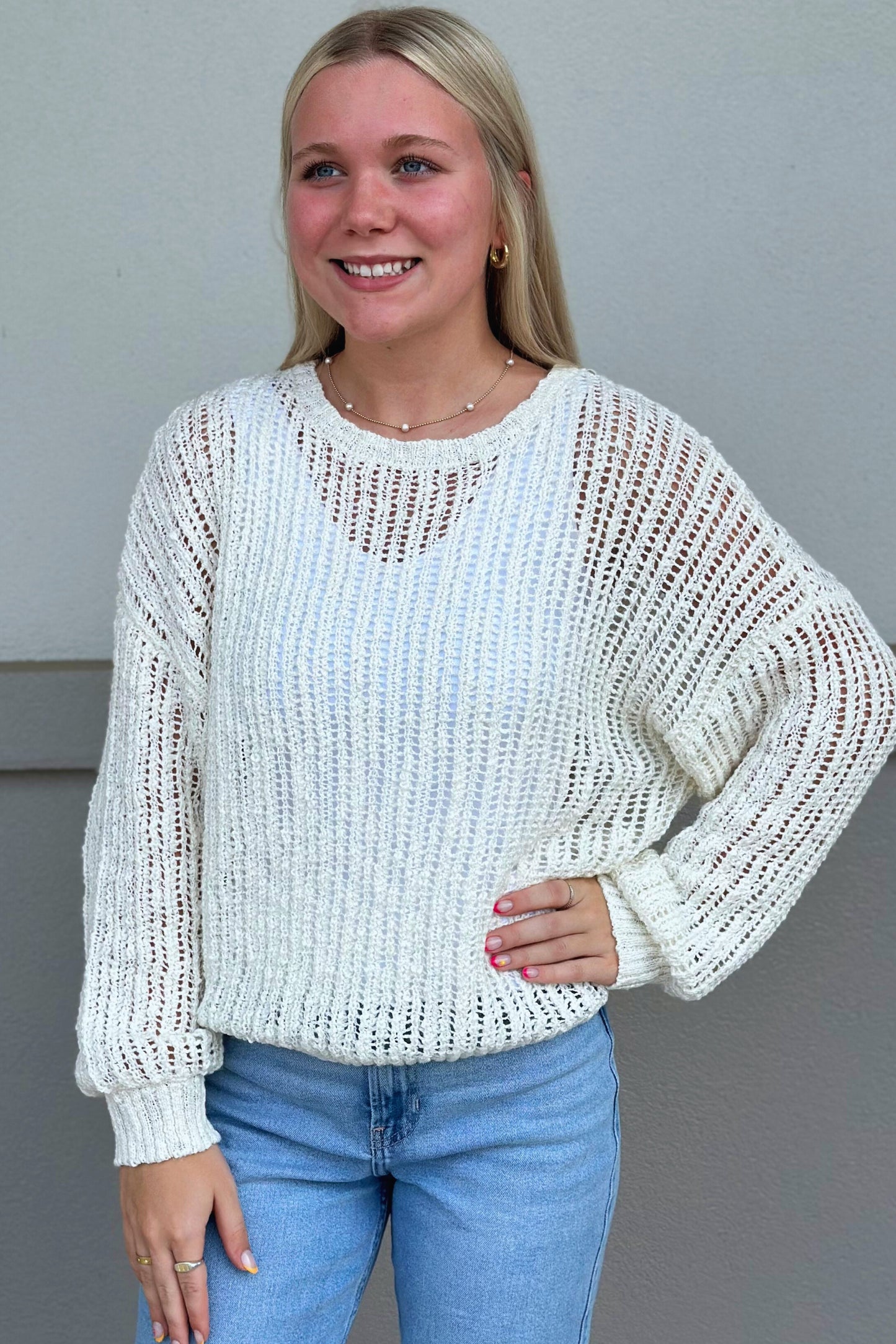 CREAM KNIT PULLOVER