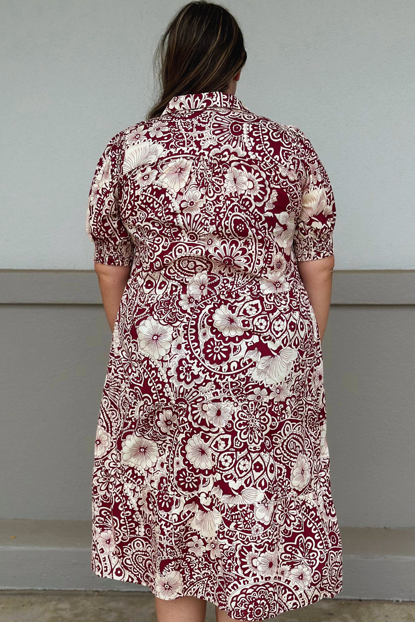 CURVY RUBY PAISLEY DRESS