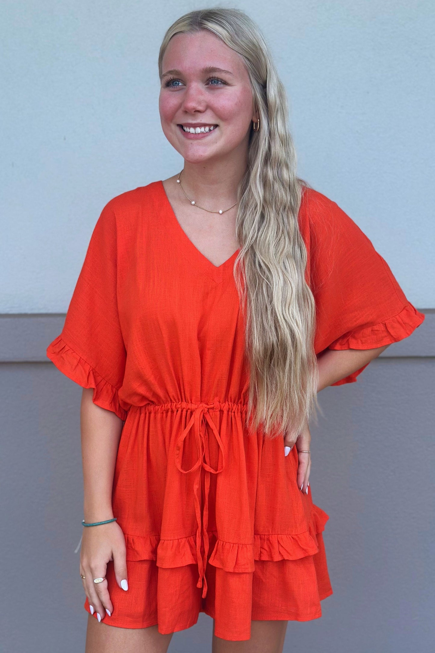 STRIKING ROMPER NEON ORANGE