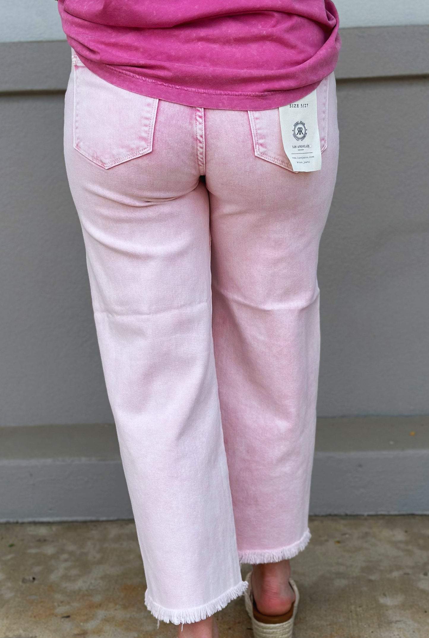 RISEN PINK ACID WASH JEANS