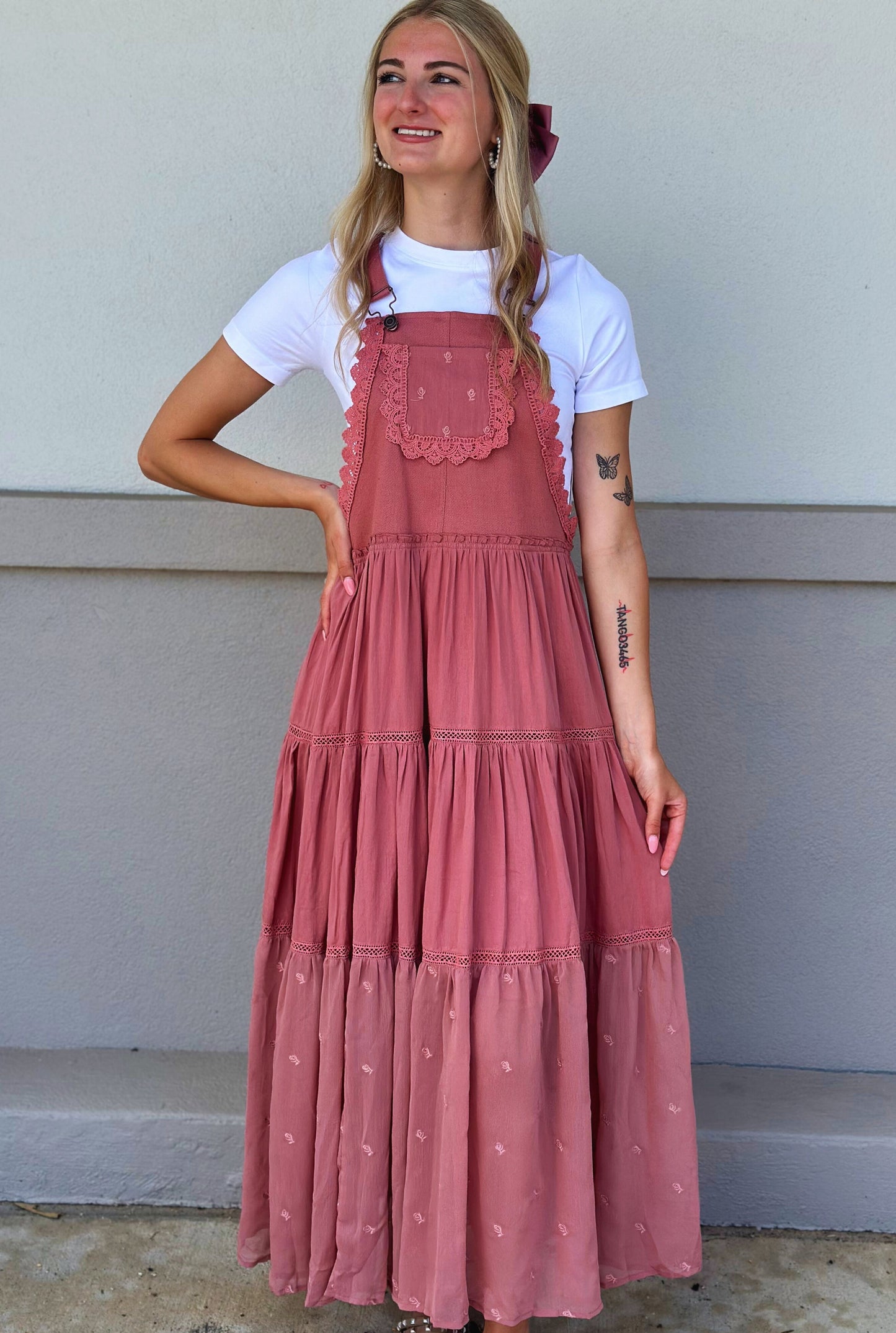 DUSTY ROSE MIDI DRESS