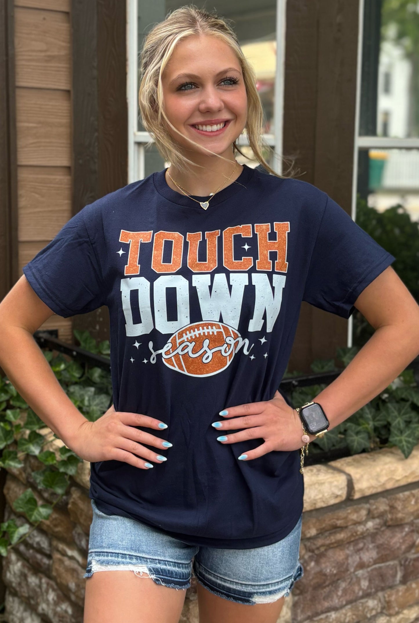 NAVY TOUCHDOWN GRAPHIC TEE