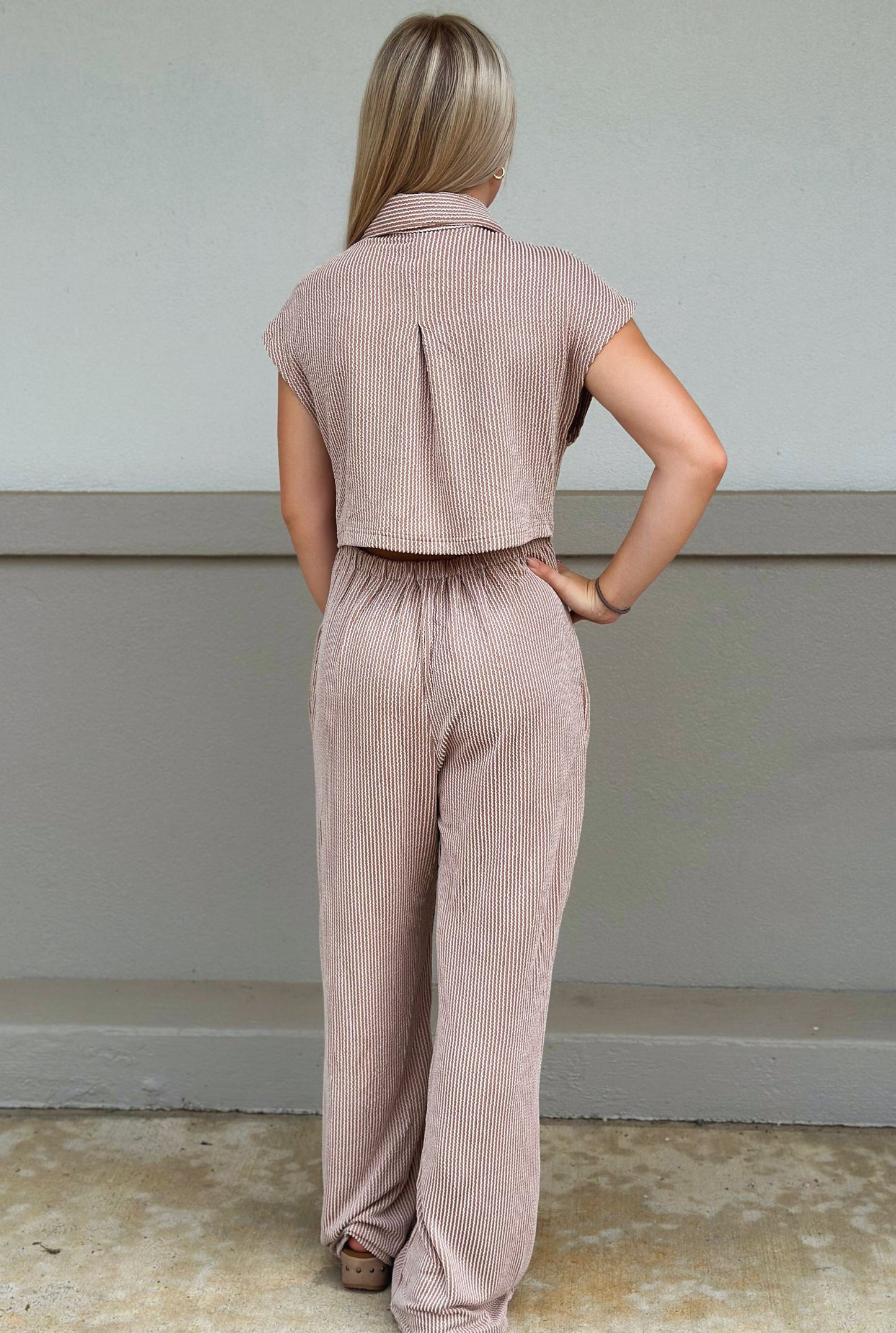 OATMEAL RIBBED JUMPSUIT