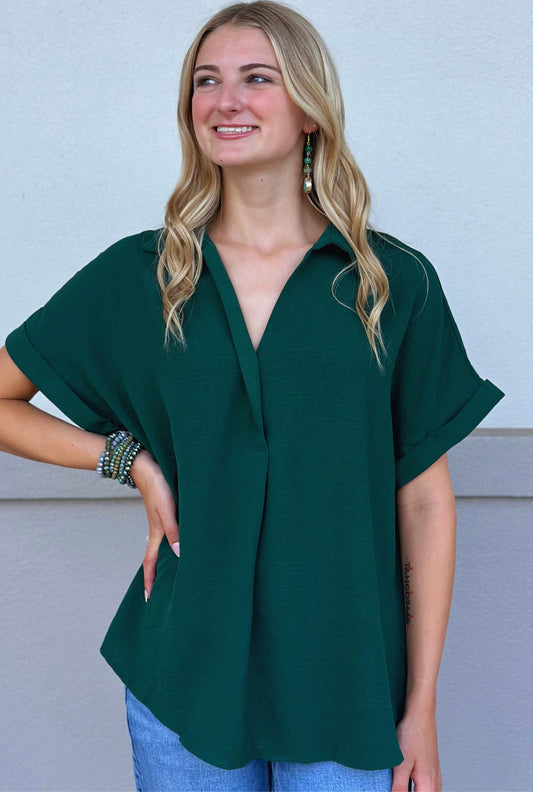 HUNTER GREEN SIMPLE & SWEET TOP