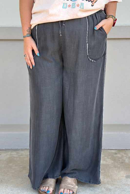 CURVY BLACK PALAZZO PANTS