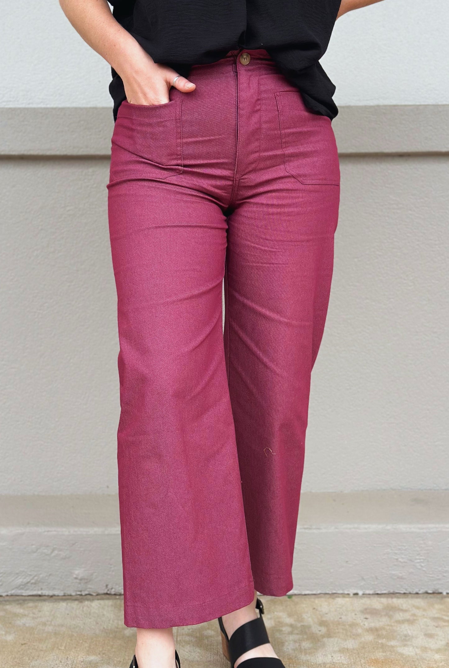 WINE ANKLE PANTS