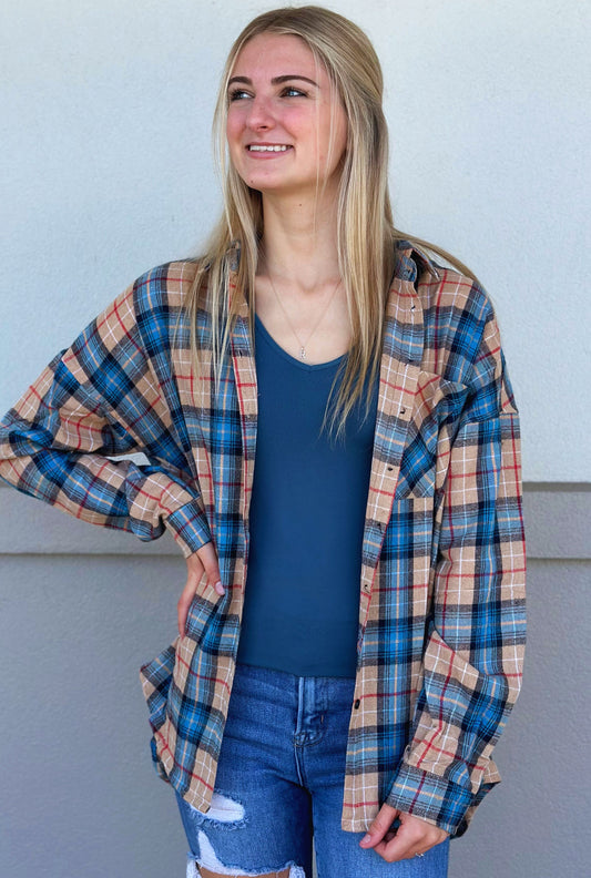 BLUE FLANNEL JACKET