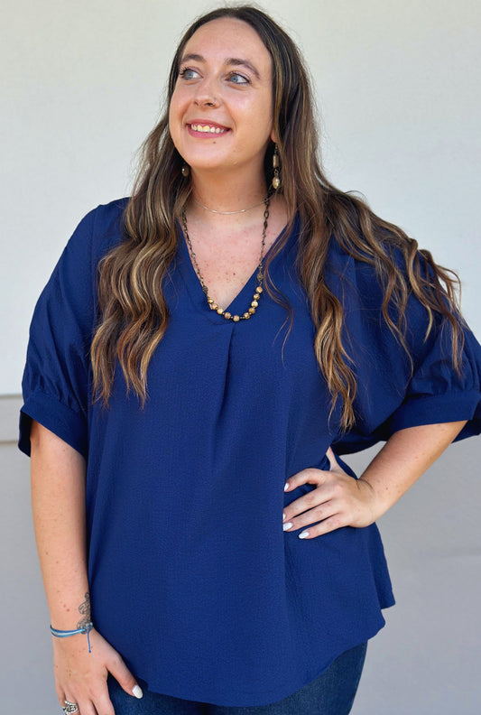 CURVY NAVY ANDREE TOP