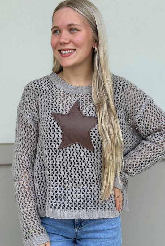 STAR CROCHET SWEATER