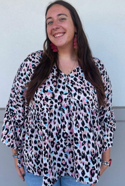 CURVY LEOPARD LADY TOP