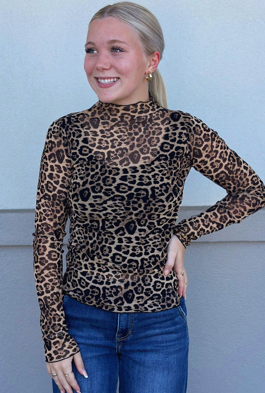 LEOPARD VERY J MESH TOP