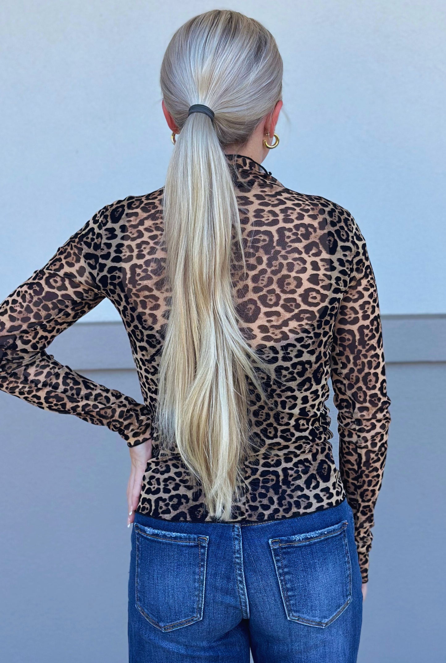 LEOPARD VERY J MESH TOP